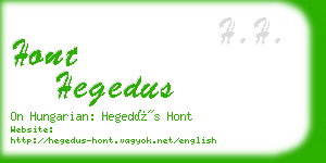hont hegedus business card